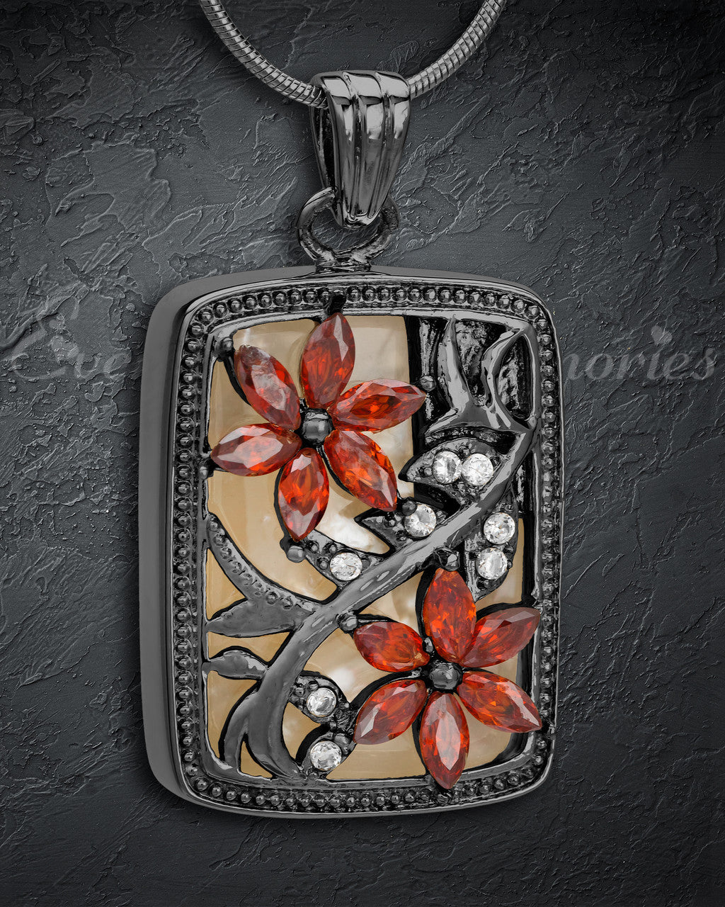 Black In Bloom Cremation Jewelry