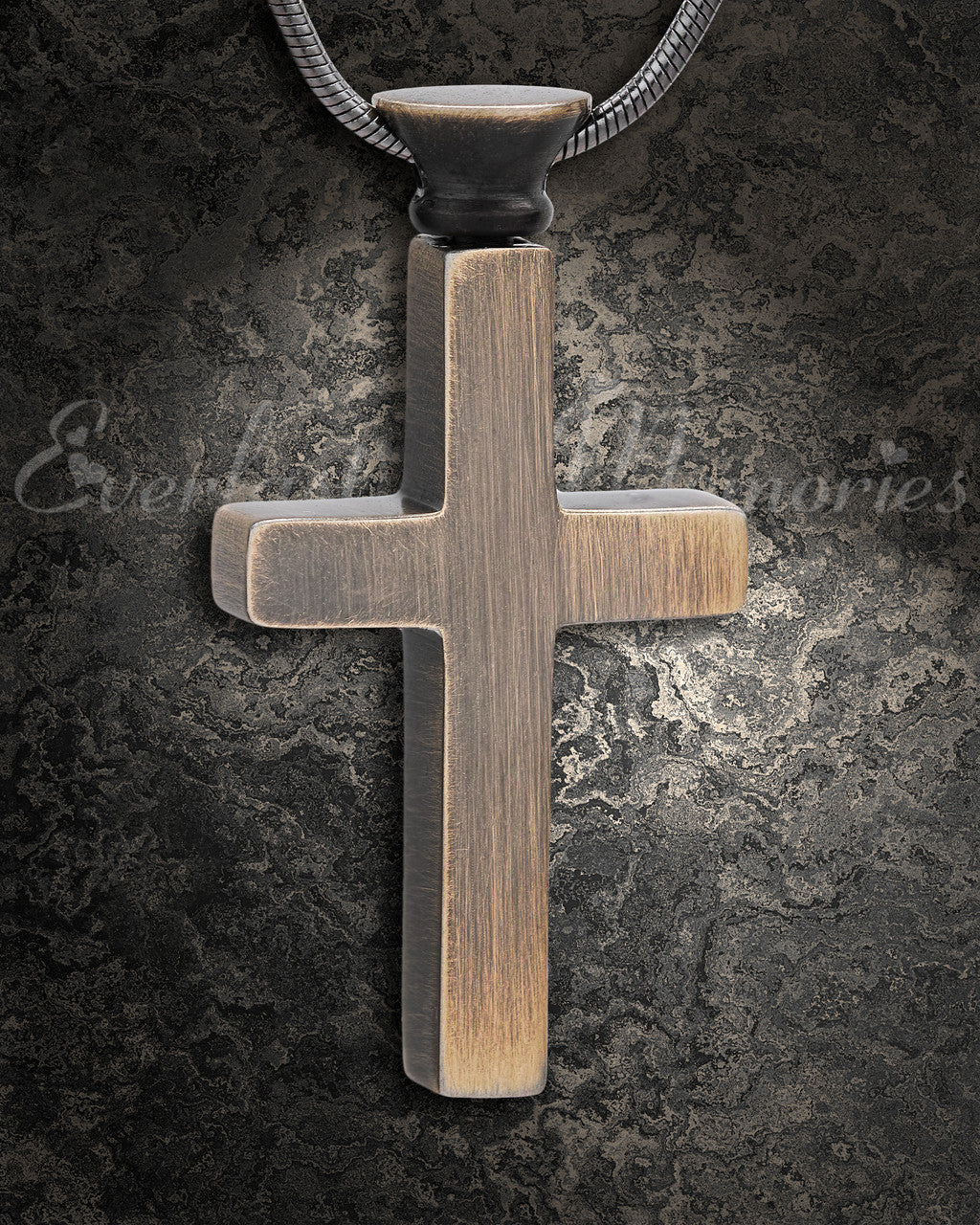 Forever Collection Antique Brass Remembrance Cross Locket Necklace