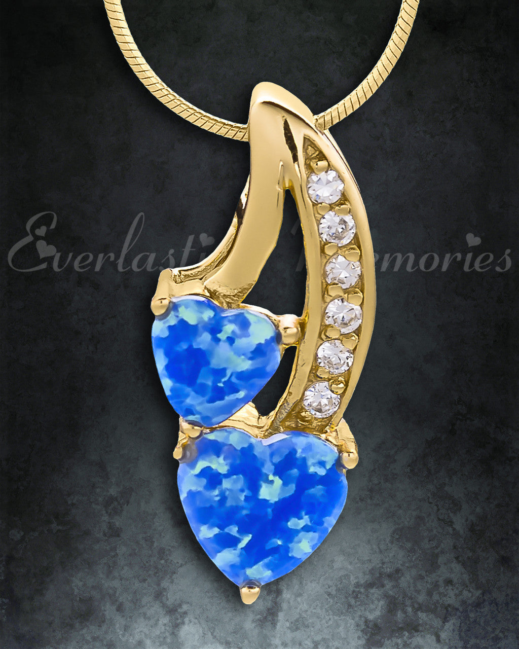 Gold Plated Calming Hearts Memorial Jewelry