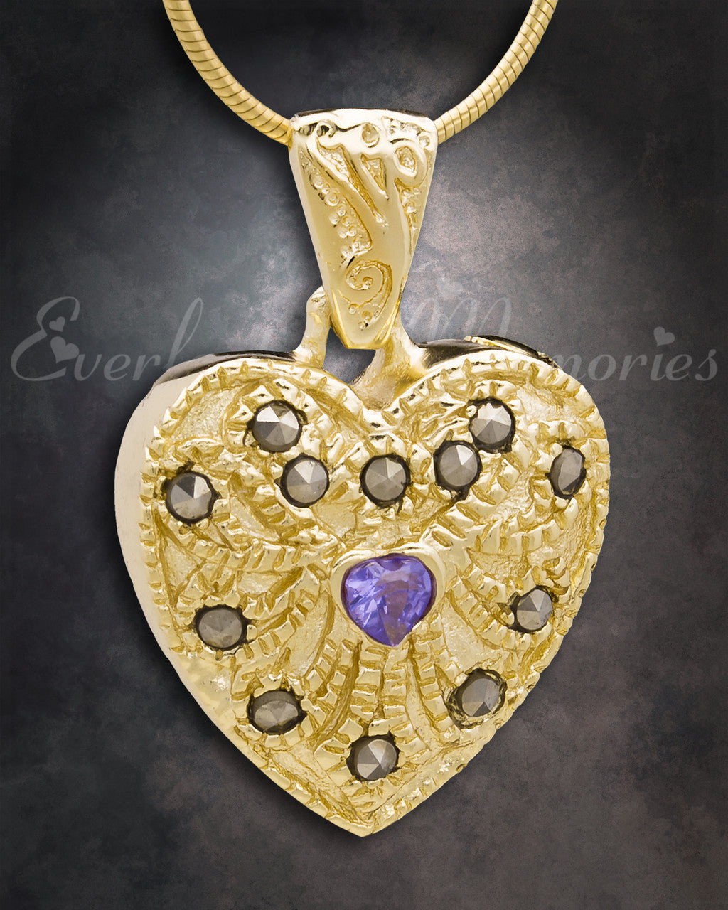 Gold Plated Jester Heart Cremation Jewelry