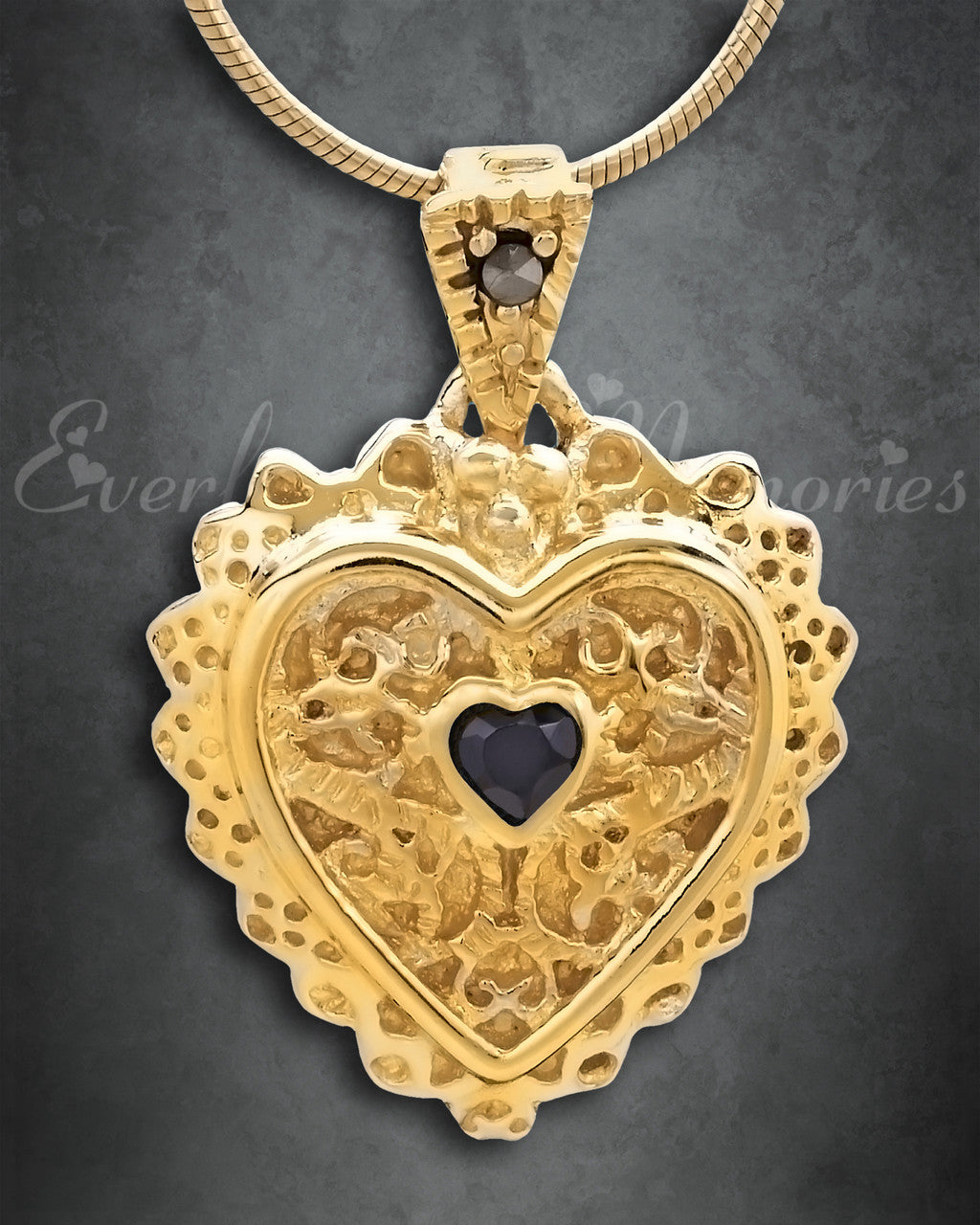 Gold Plated Sophisticate Heart Cremation Jewelry