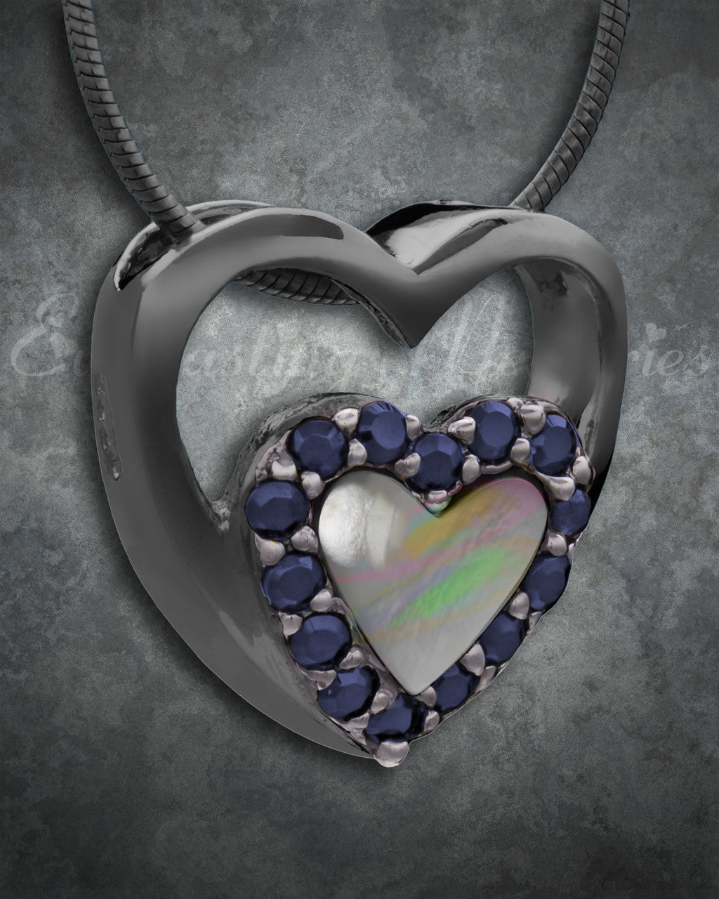 Black Together Heart Cremation Jewelry