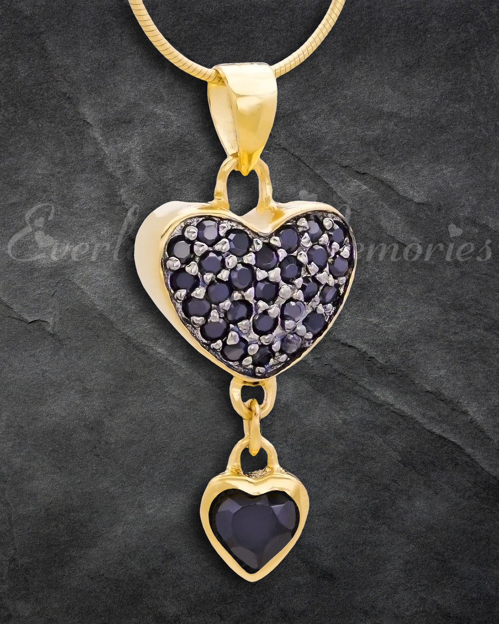 Gold Plated Falling Heart Cremation Jewelry