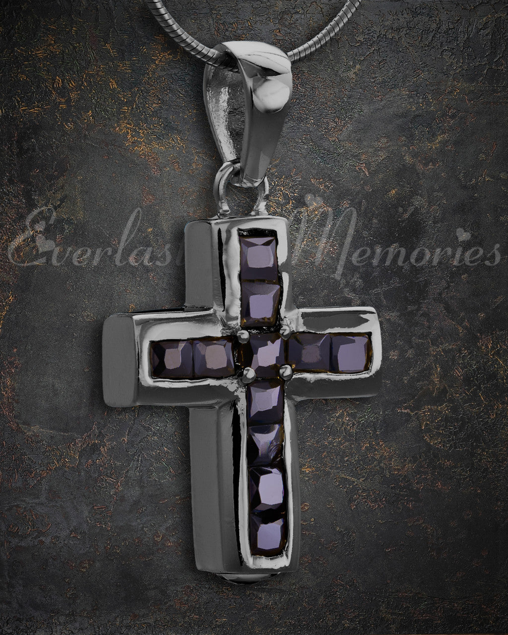 Black Stoic Cross Cremation Jewelry