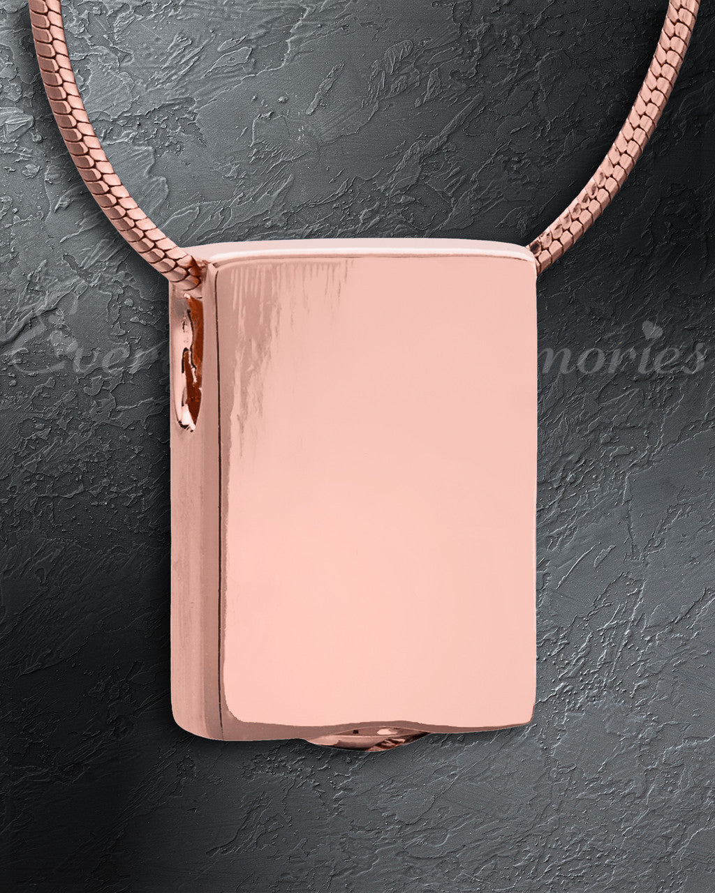 Rose Gold Simple Rectangle Cremation Jewelry