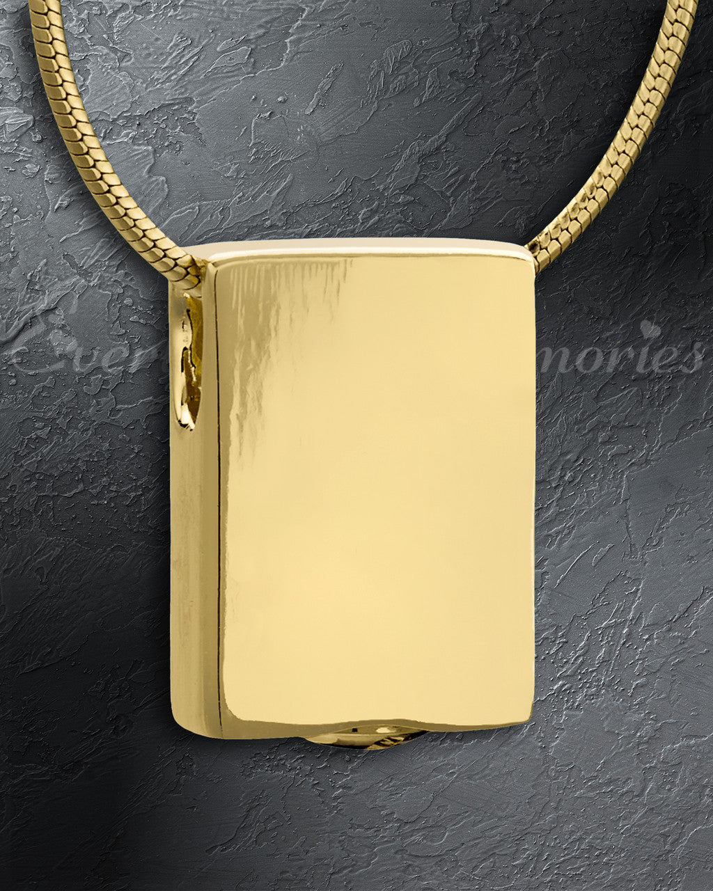 Gold Plated Simple Rectangle Cremation Jewelry