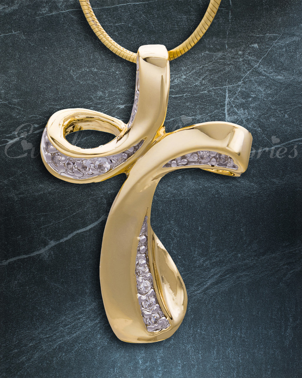 Gold Plated Forever Cross Cremation Jewelry