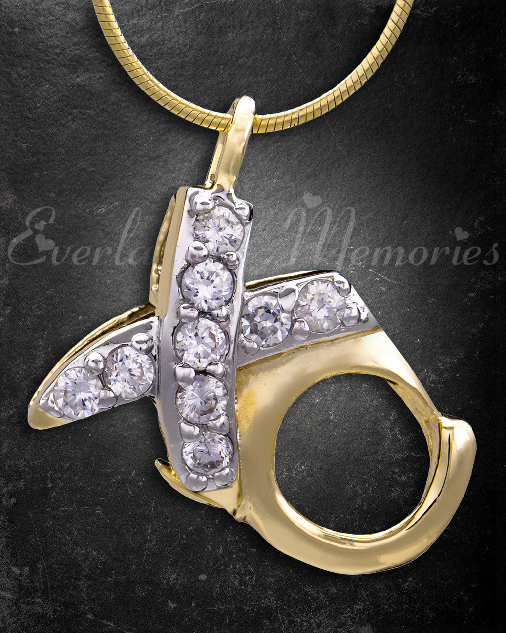 Gold Plated XO Cremation Jewelry