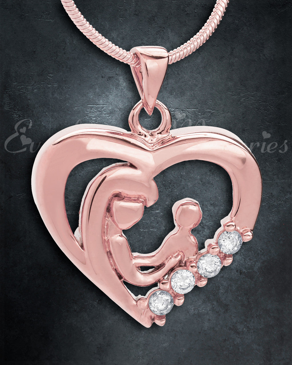 Rose Gold Nurturing Heart Memorial Jewelry