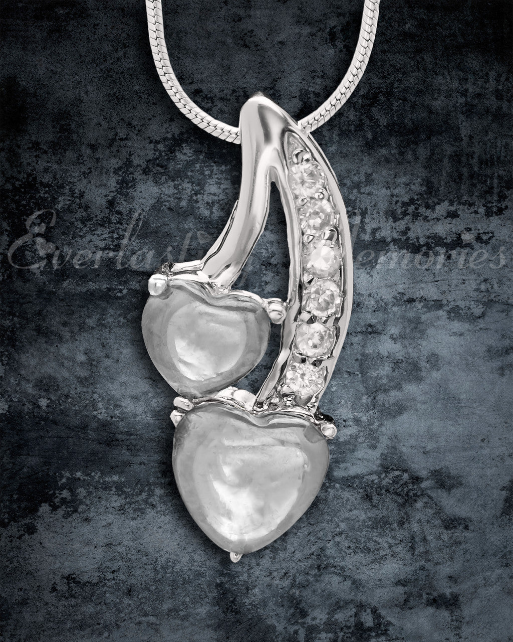 Clear Calming Hearts Memorial Jewelry