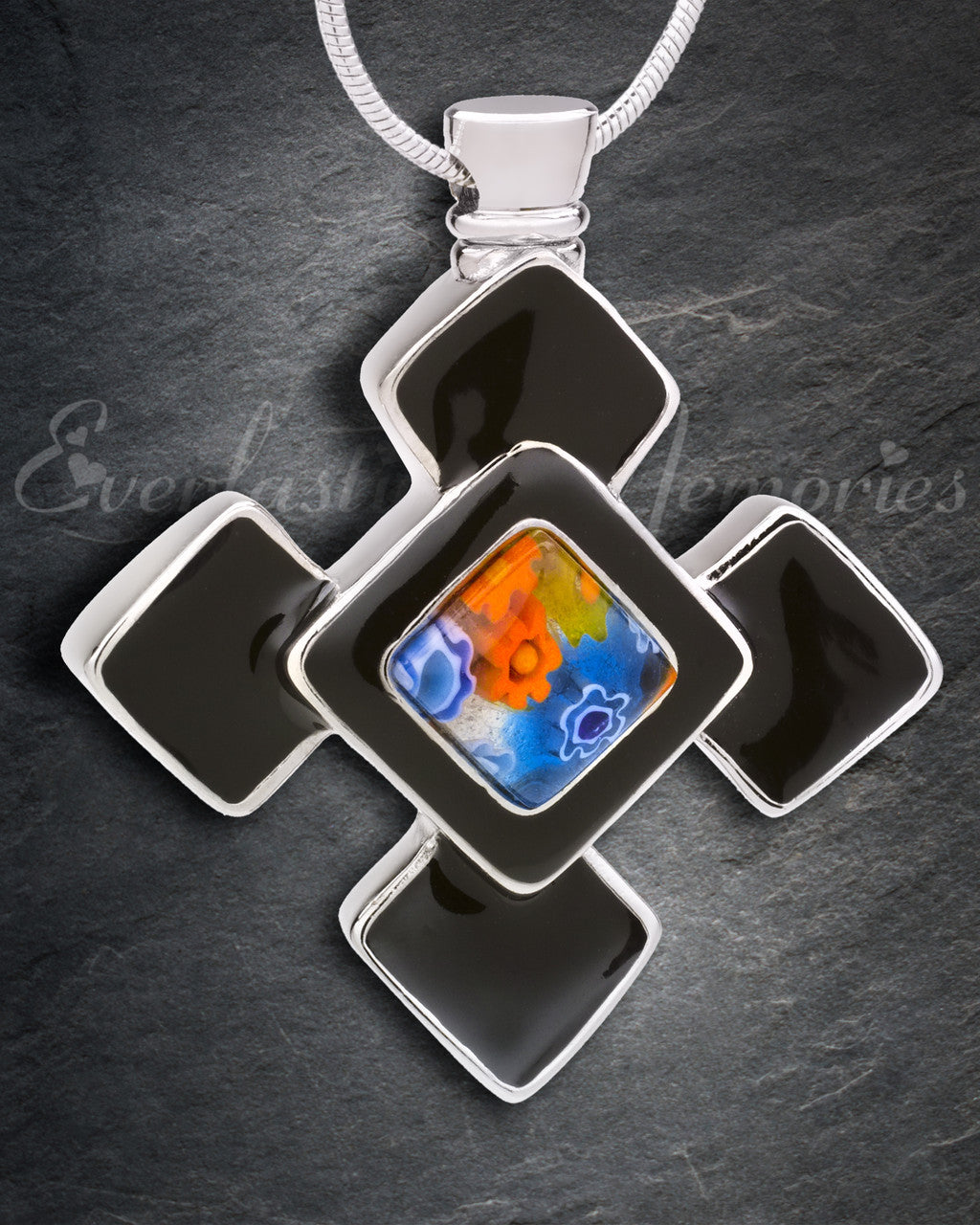 Black Jazzy Cremation Jewelry