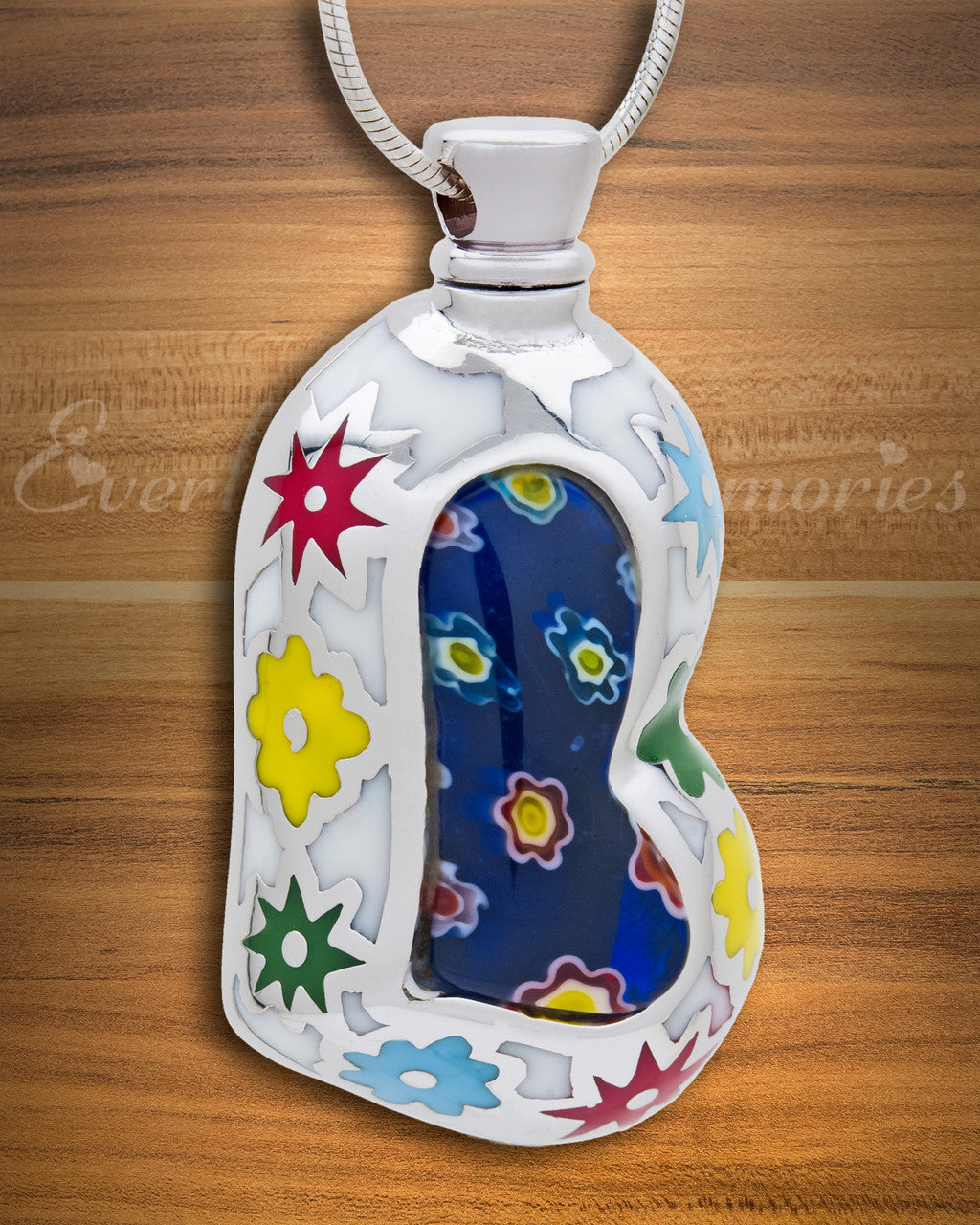 White Dynamic Heart Cremation Jewelry