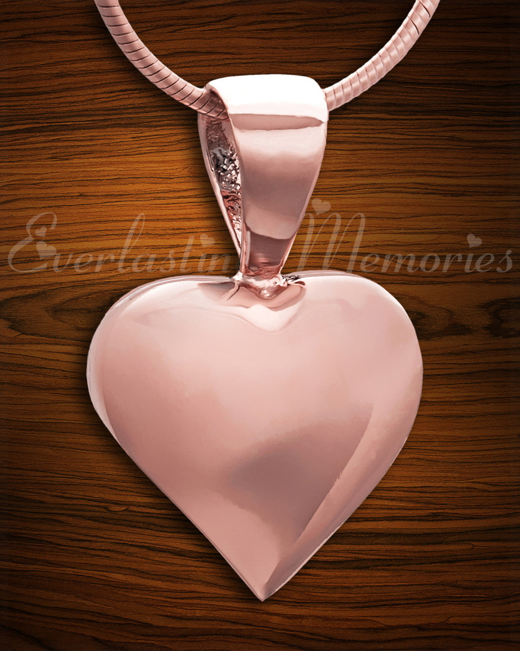 Rose Gold Caring Heart Cremation Jewelry