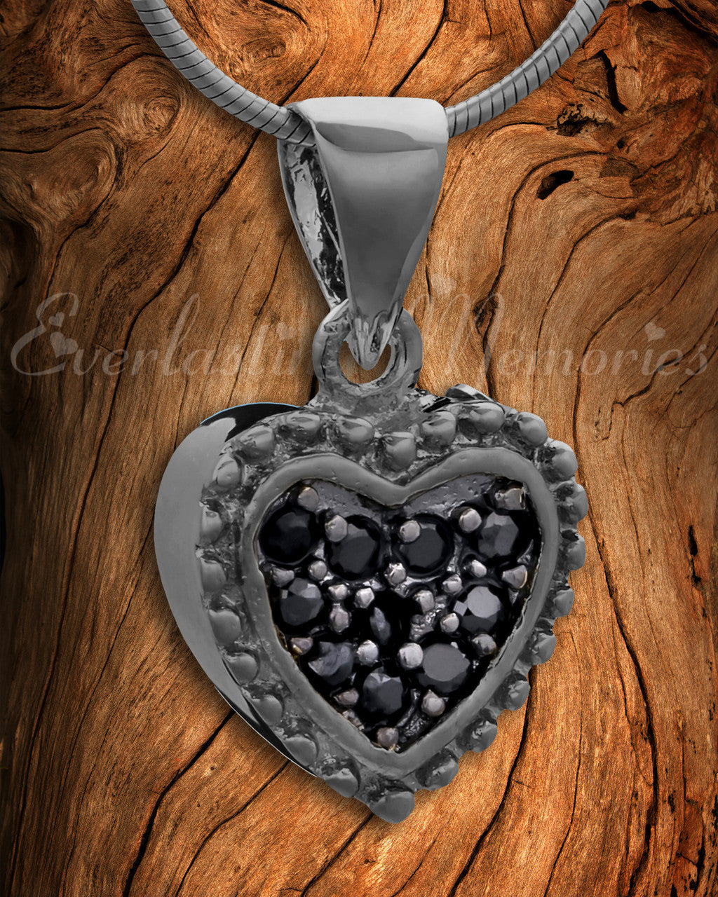 Black Merry Heart Cremation Jewelry