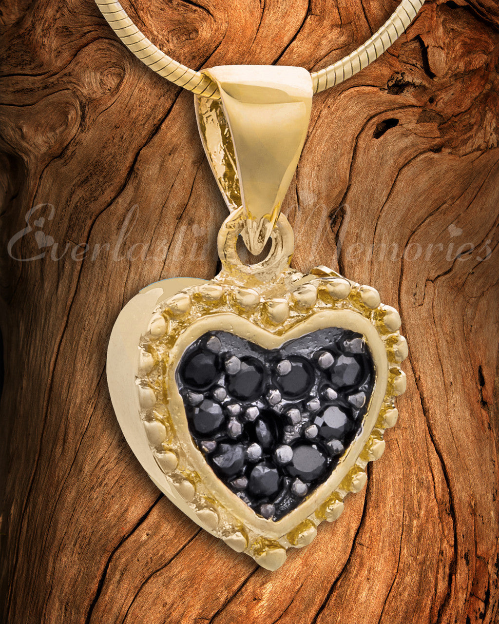 Gold Plated Merry Heart Cremation Jewelry