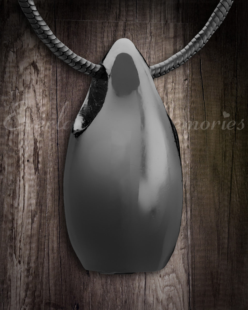 Black Simple Tear Cremation Jewelry