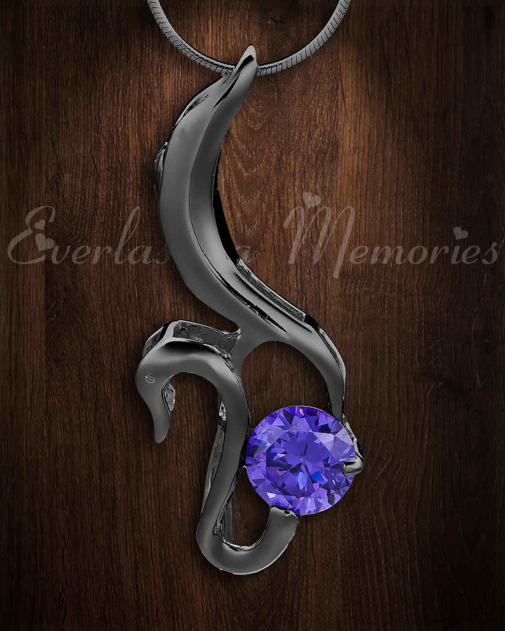 Black Simple Adoration Cremation Jewelry