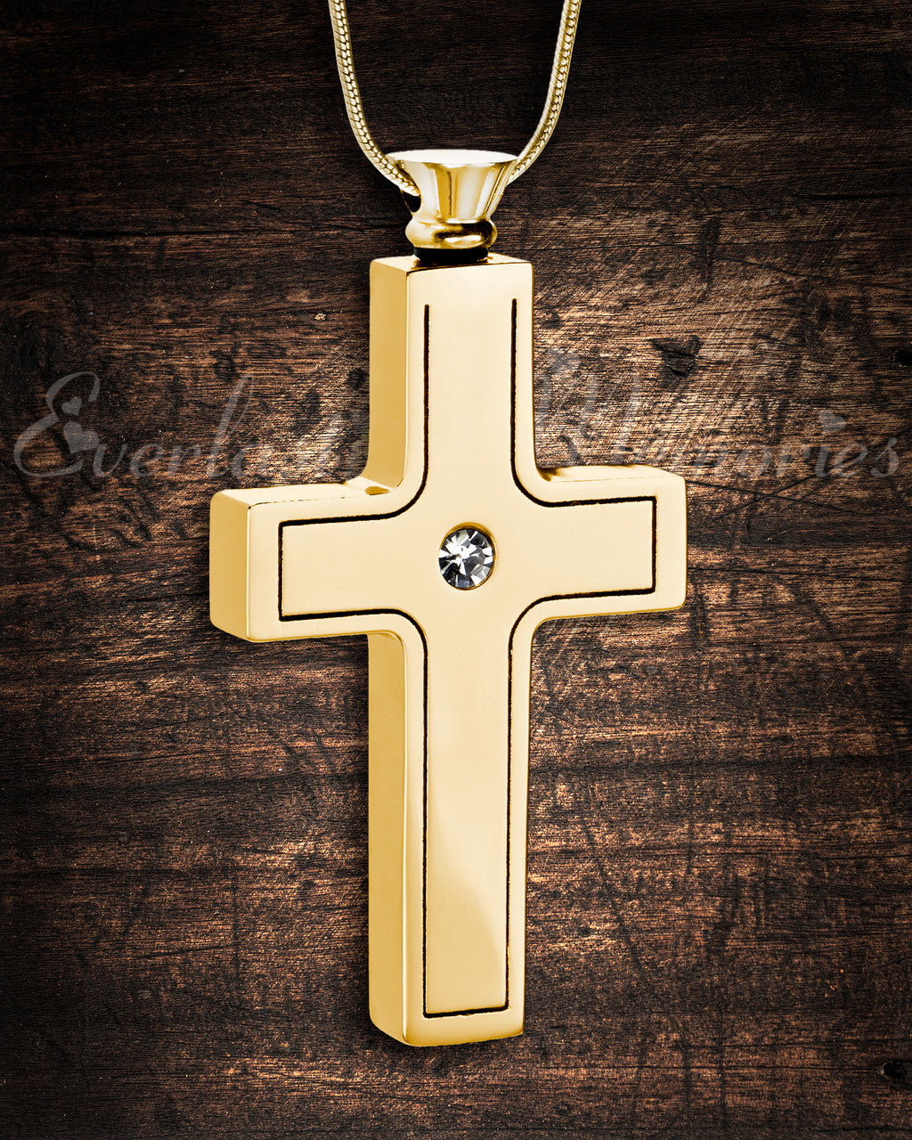 Gold Plated Dependable Cross Keepsake Urn Jewelry