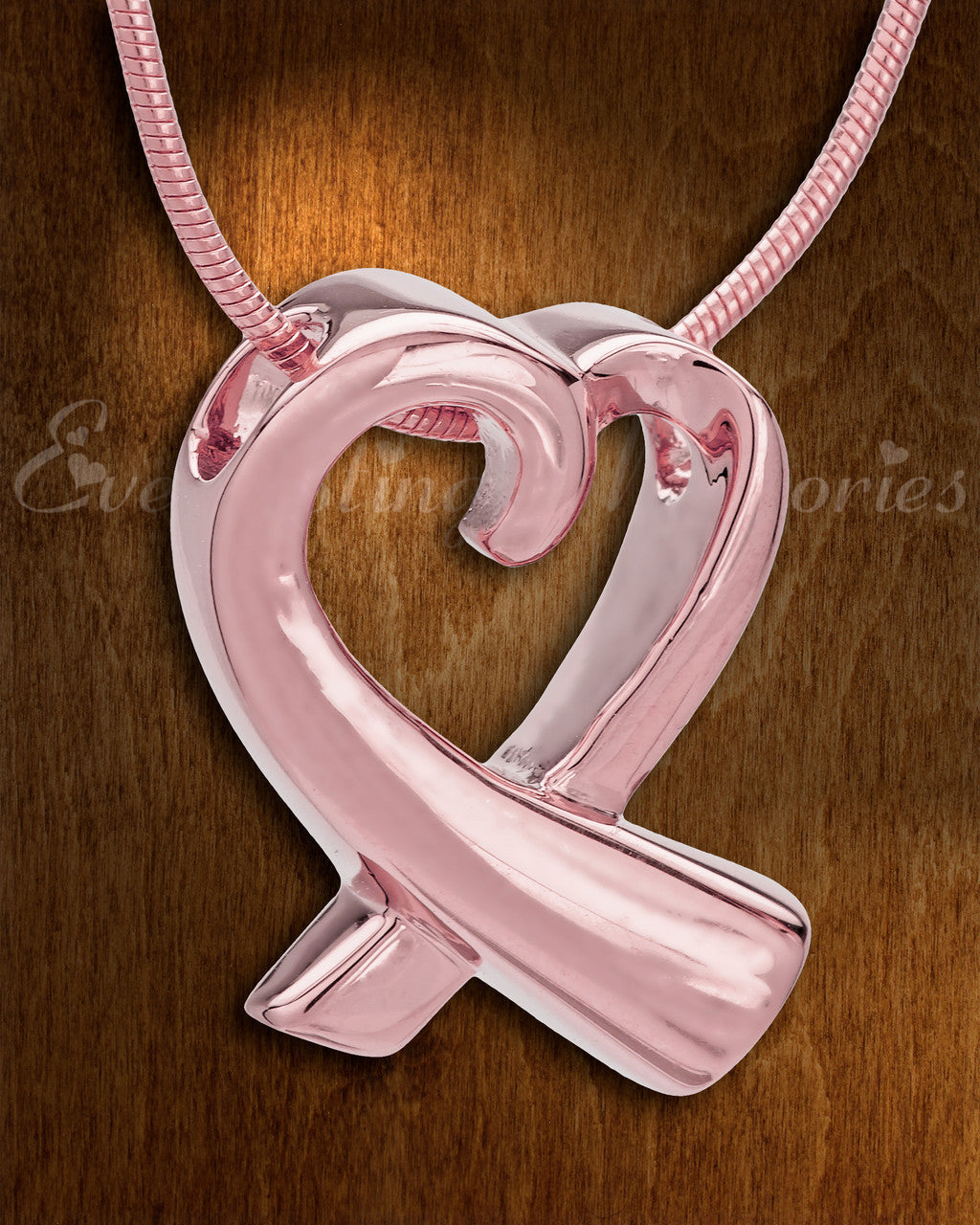 Rose Gold Plated Folded Heart Memorial Jewelry