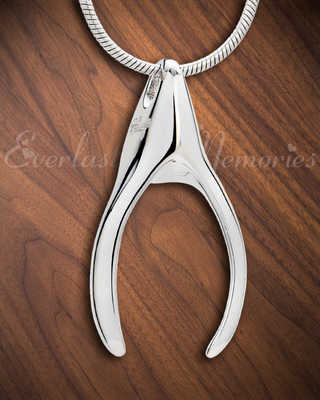 Silver Wishbone Memorial Jewelry