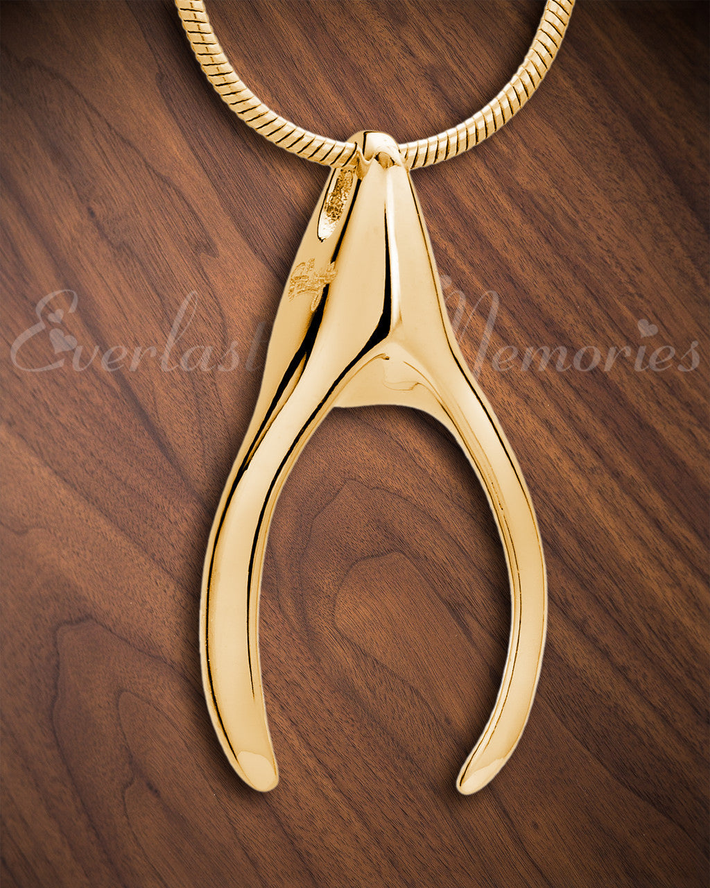 Gold Plated Wishbone Memorial Jewelry