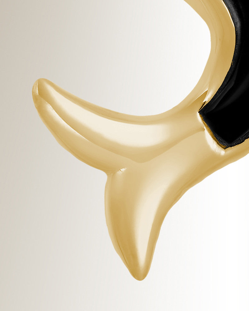 Gold Plated Onyx Dolphin Jewelry Urn