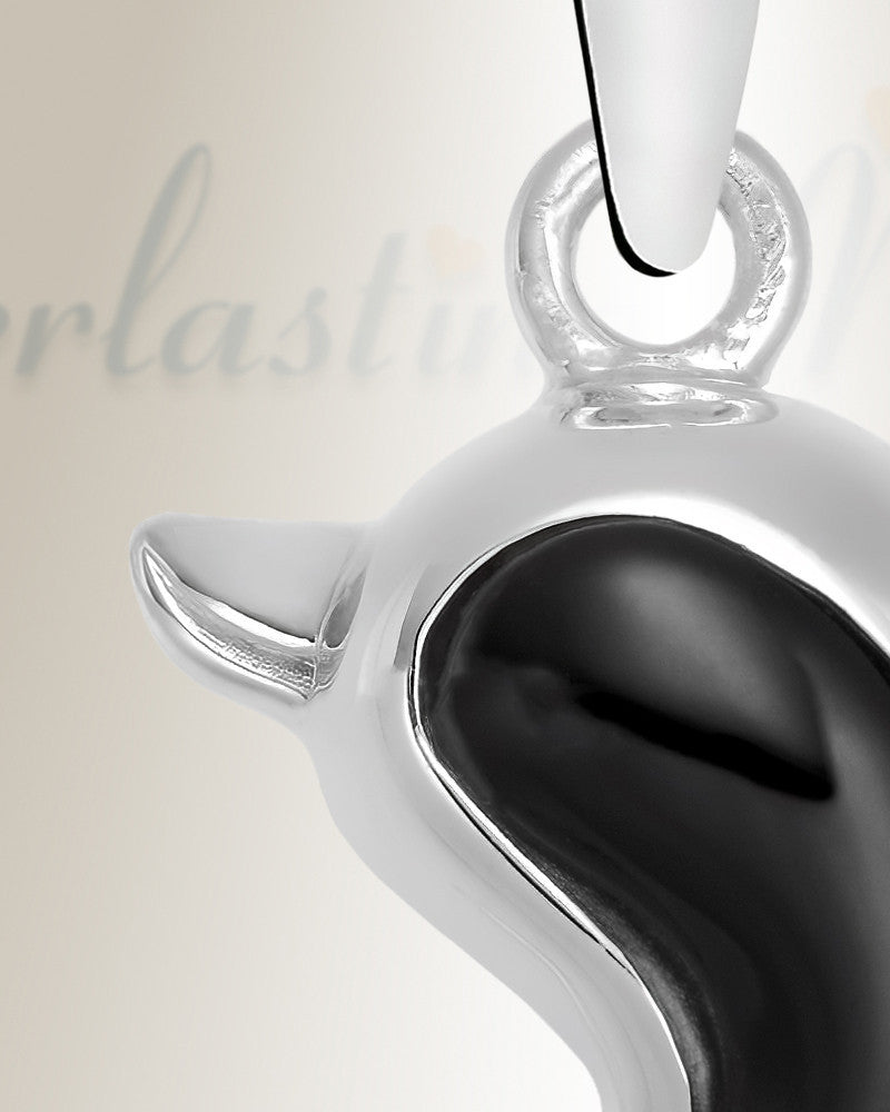 14k White Gold Onyx Dolphin Jewelry Urn