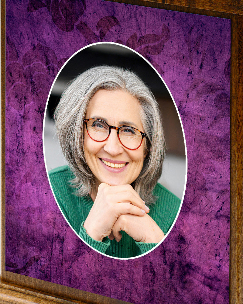 Purple Wood Photo Cremation Urn