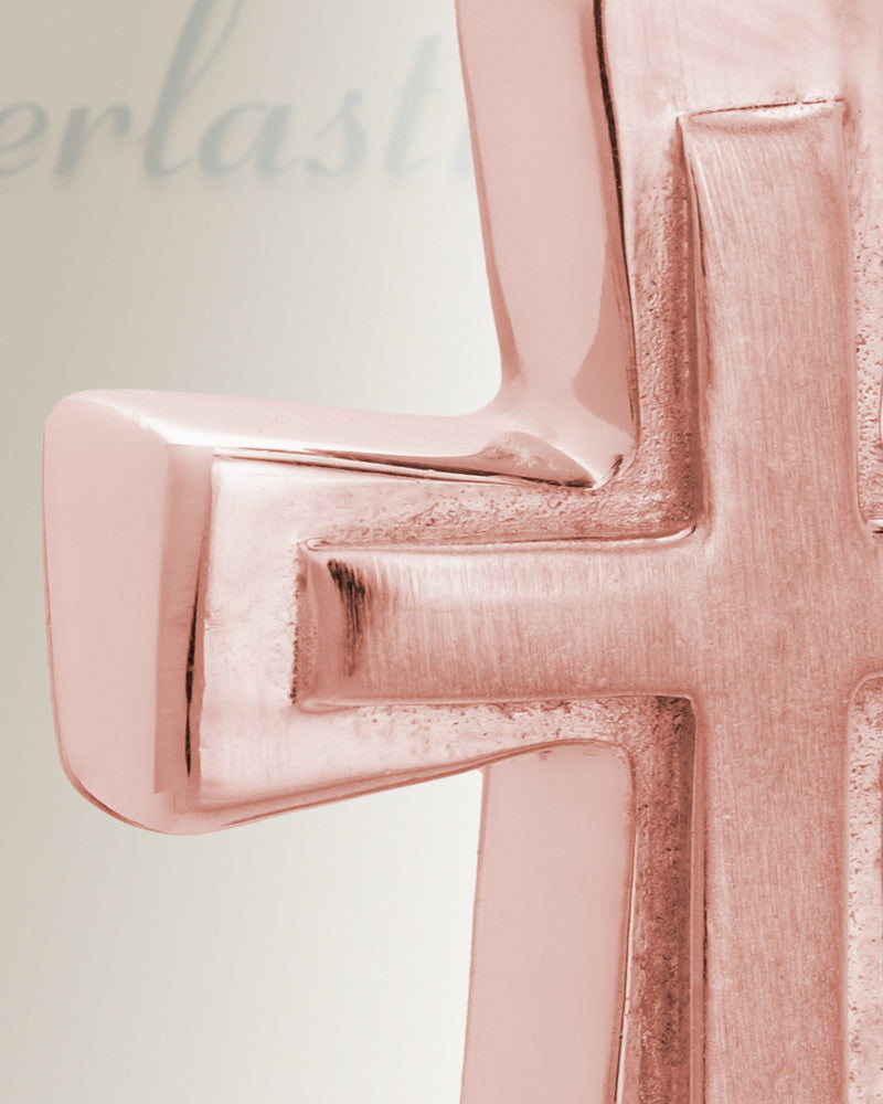 Rose Gold Double Cross Cremation Charm