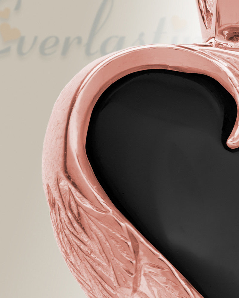 14K Rose Gold Onyx Innocent Heart Cremation Pendant
