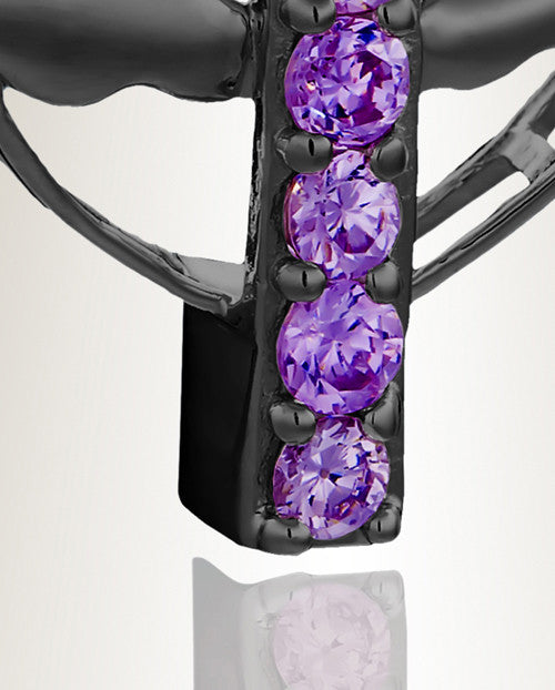 Black and Purple Joyful Feelings Cremation Jewelry
