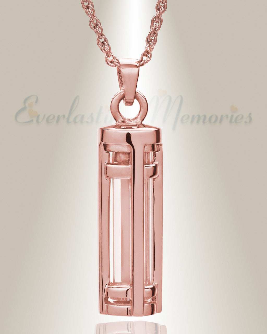 14K Rose Gold Fulfillment Cylinder Memorial Pendant