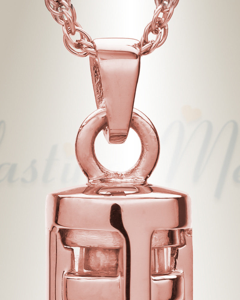 14K Rose Gold Fulfillment Cylinder Memorial Pendant