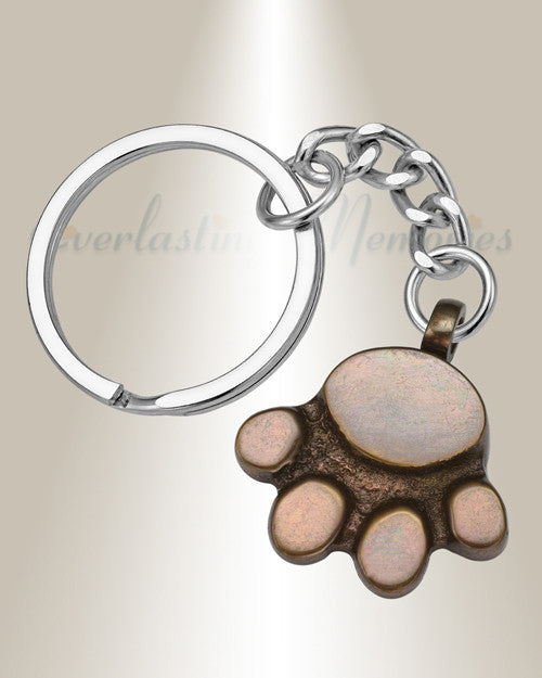 Delicate Paw Brass Urn Keychain