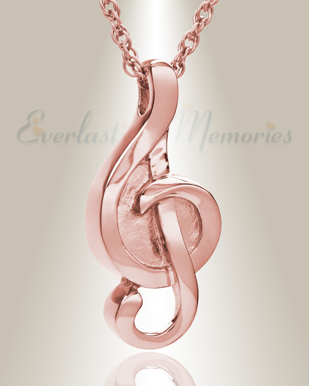 14K Rose Gold Harmonious Music Note Memorial Locket