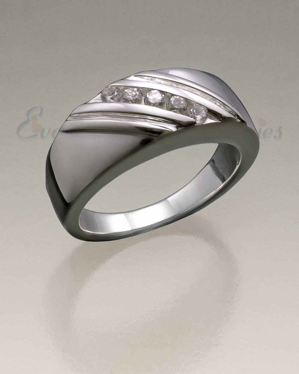 14K Women's White Gold Soothing Ashes Cremation Ring