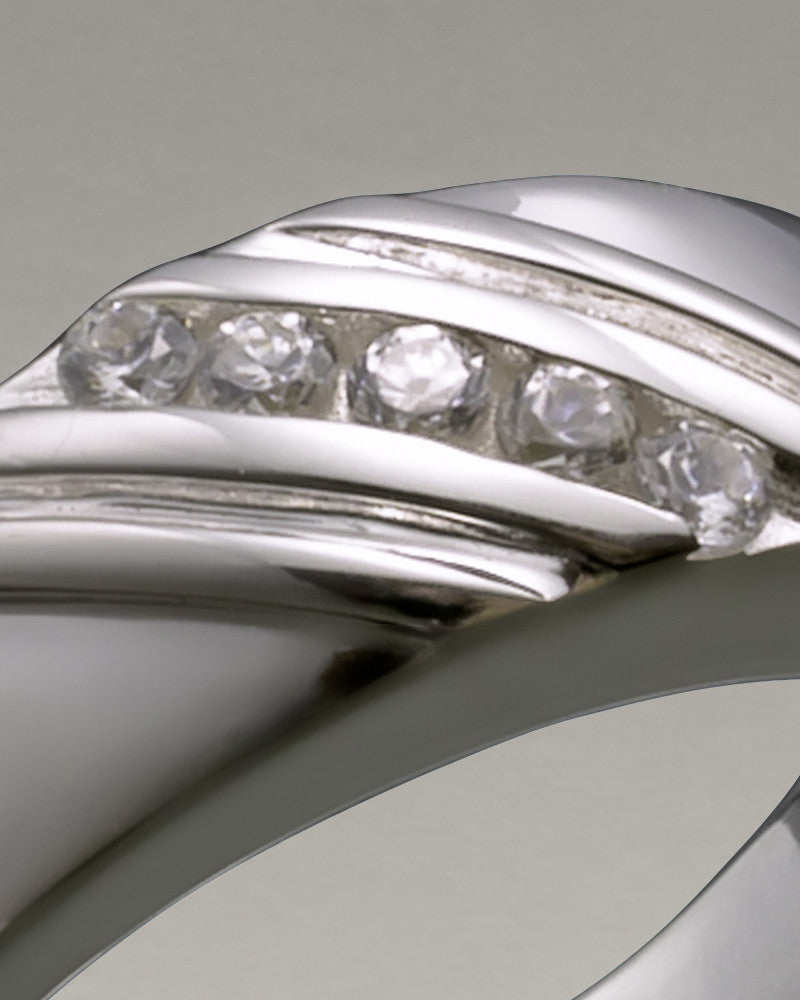 14K Women's White Gold Soothing Ashes Cremation Ring