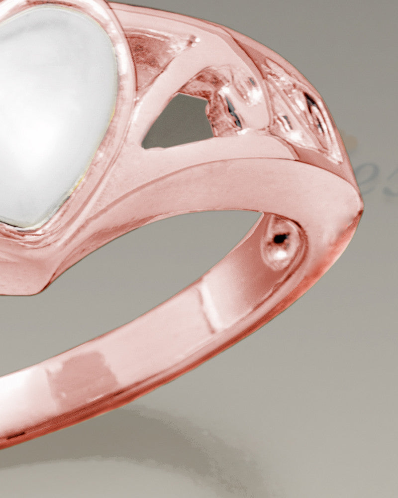 Women's 14K Rose Gold Mother of Pearl Cremation Ring