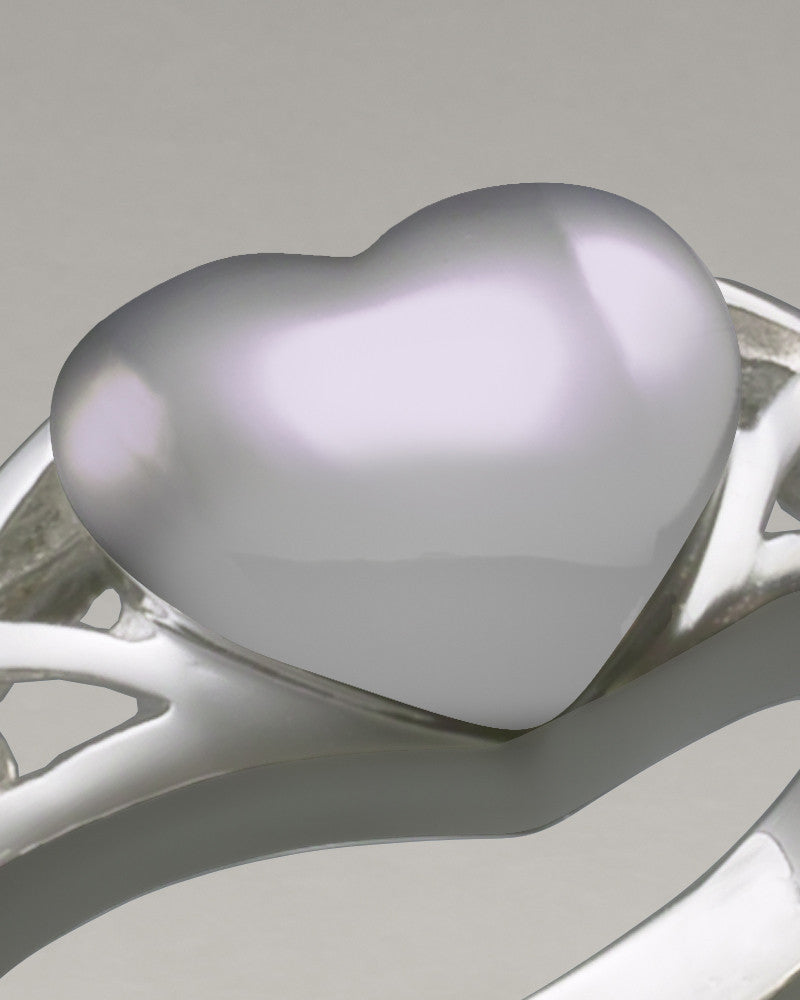 Women's White Gold Caring Heart Ring Jewelry Urn
