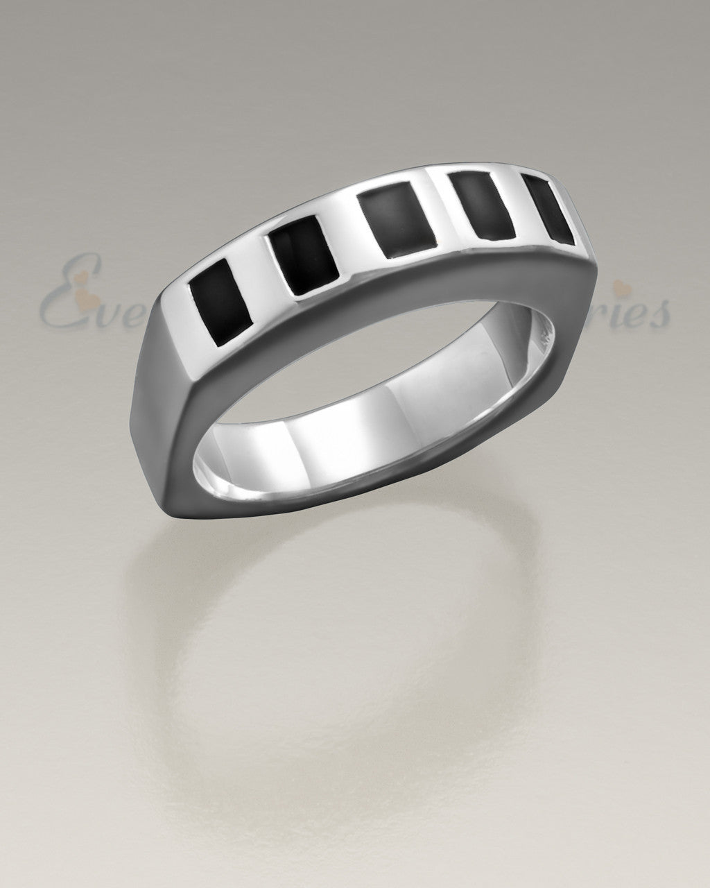 Men's 14k White Gold Token Remembrance Ring