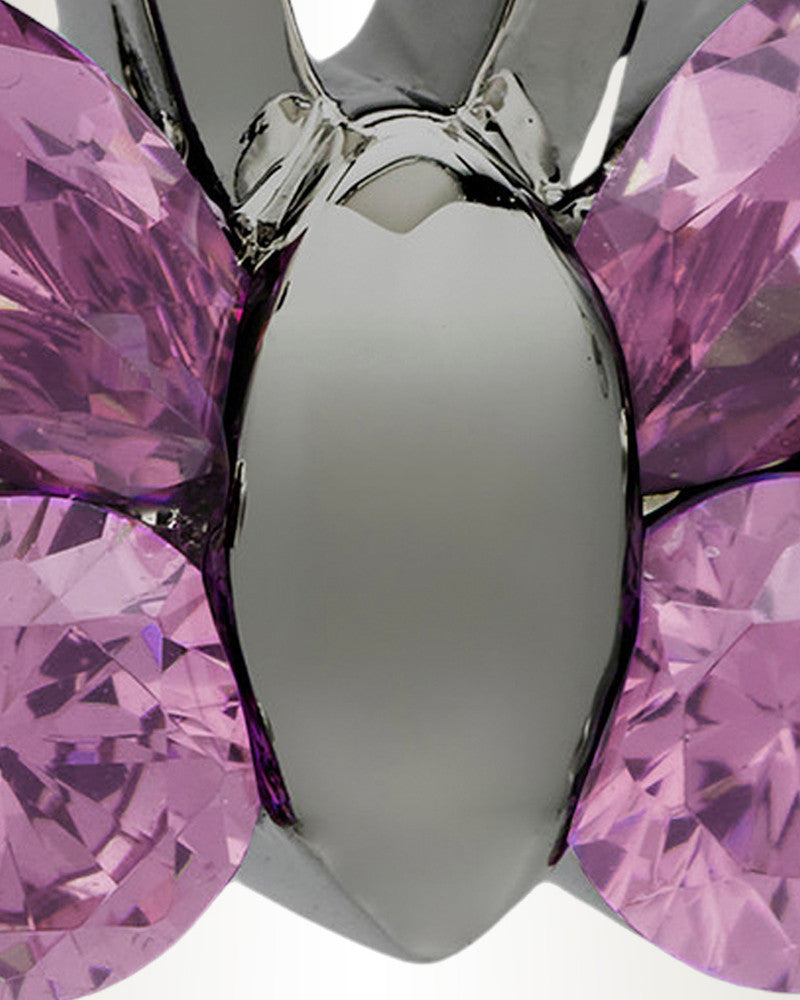 Black and Pink Jeweled Butterfly Memorial Jewelry