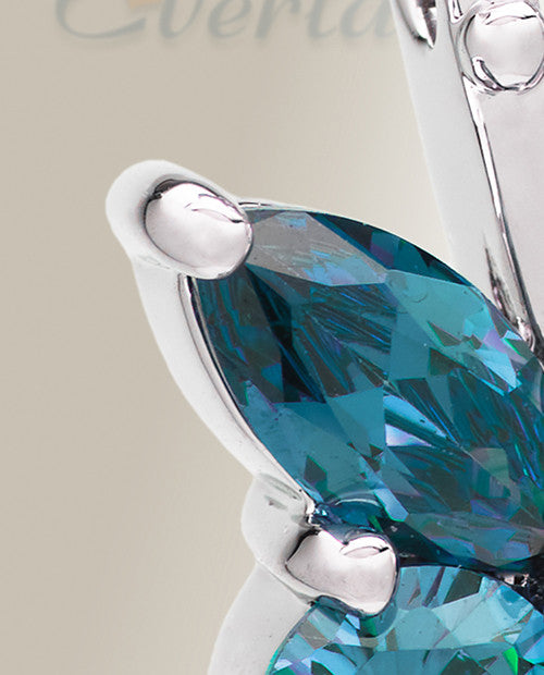 Blue and Silver Jeweled Butterfly Memorial Jewelry
