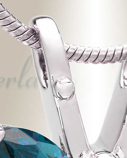 Blue and Silver Jeweled Butterfly Memorial Jewelry