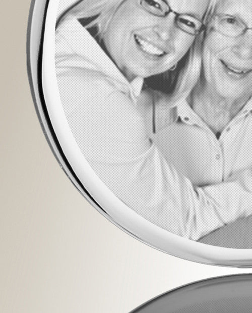 Round September Photo Engraved Stainless Keepsake