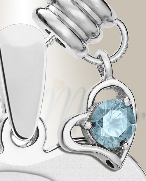 March Heart Photo Engraved Stainless Keepsake