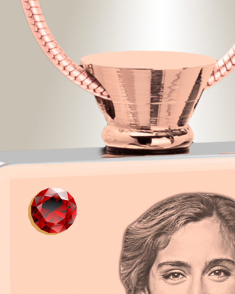 January Birthstone Rectangle Rose Gold Plated Photo Engraved Ash Pendant