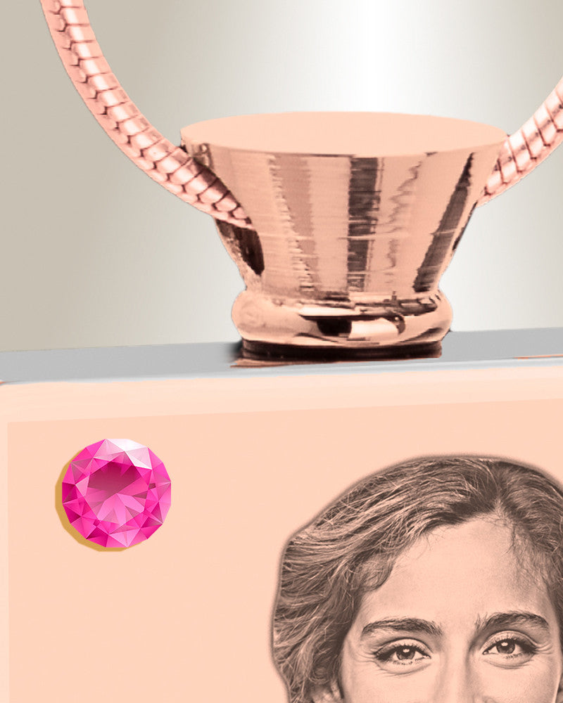 October Birthstone Rectangle Rose Gold Plated Photo Engraved Ash Pendant