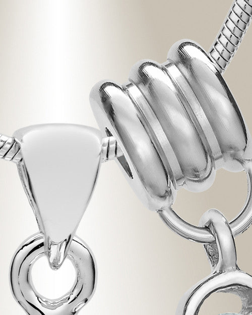 Silver April Simple Heart Urn Jewelry
