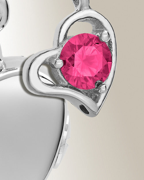 Silver October Simple Heart Urn Jewelry