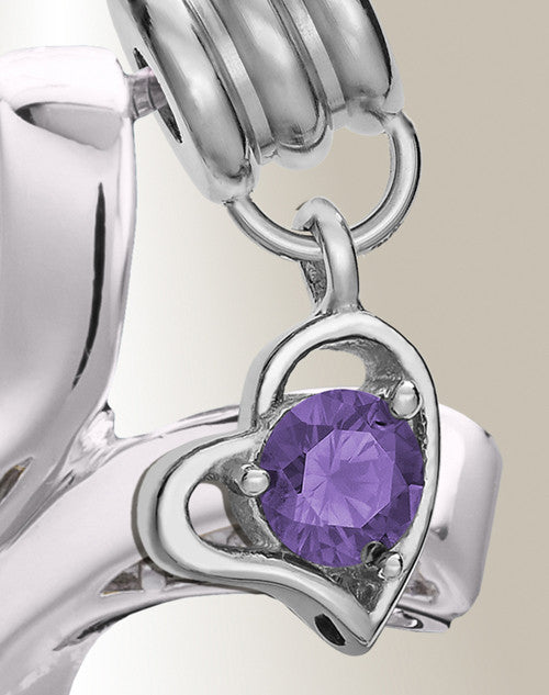 Silver February Forever Cross Cremation Jewelry